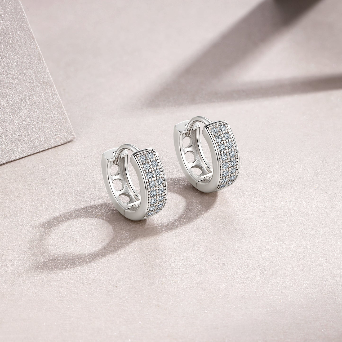 Luxury Silver Earrings Set Featuring Top-quality Moissanite Stones, Made Of S925 Silver Electroplated With Platinum.
