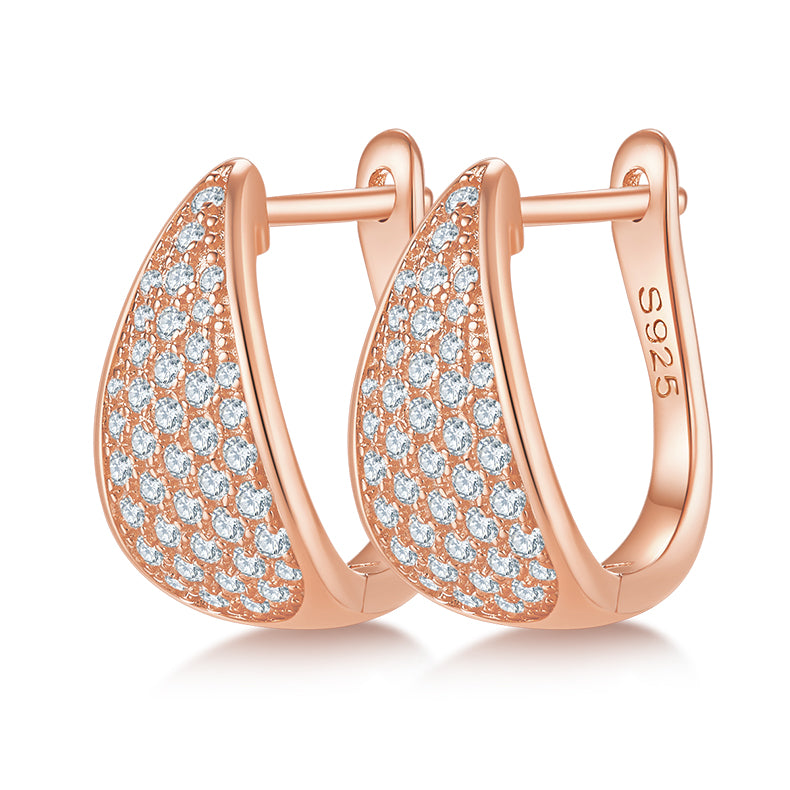 Top-quality Moissanite Luxury Silver Stud Earrings S925 Silver Plated Platinum