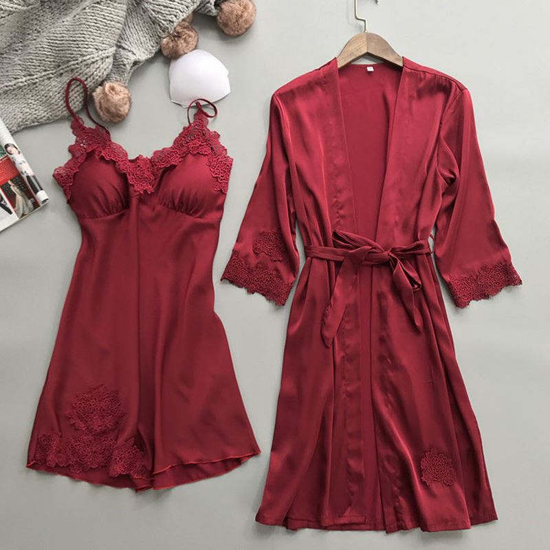 Luxury Women’s Satin Lace Nightwear Set - Elegant Sleepwear