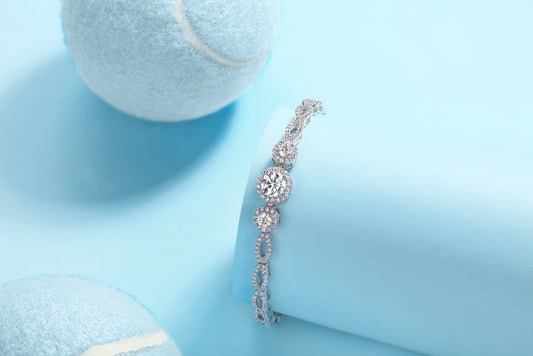 1-Carat Luxury S925 Silver Electroplated Platinum Set With Top-quality Moissanite D Color VVS1 Bracelet