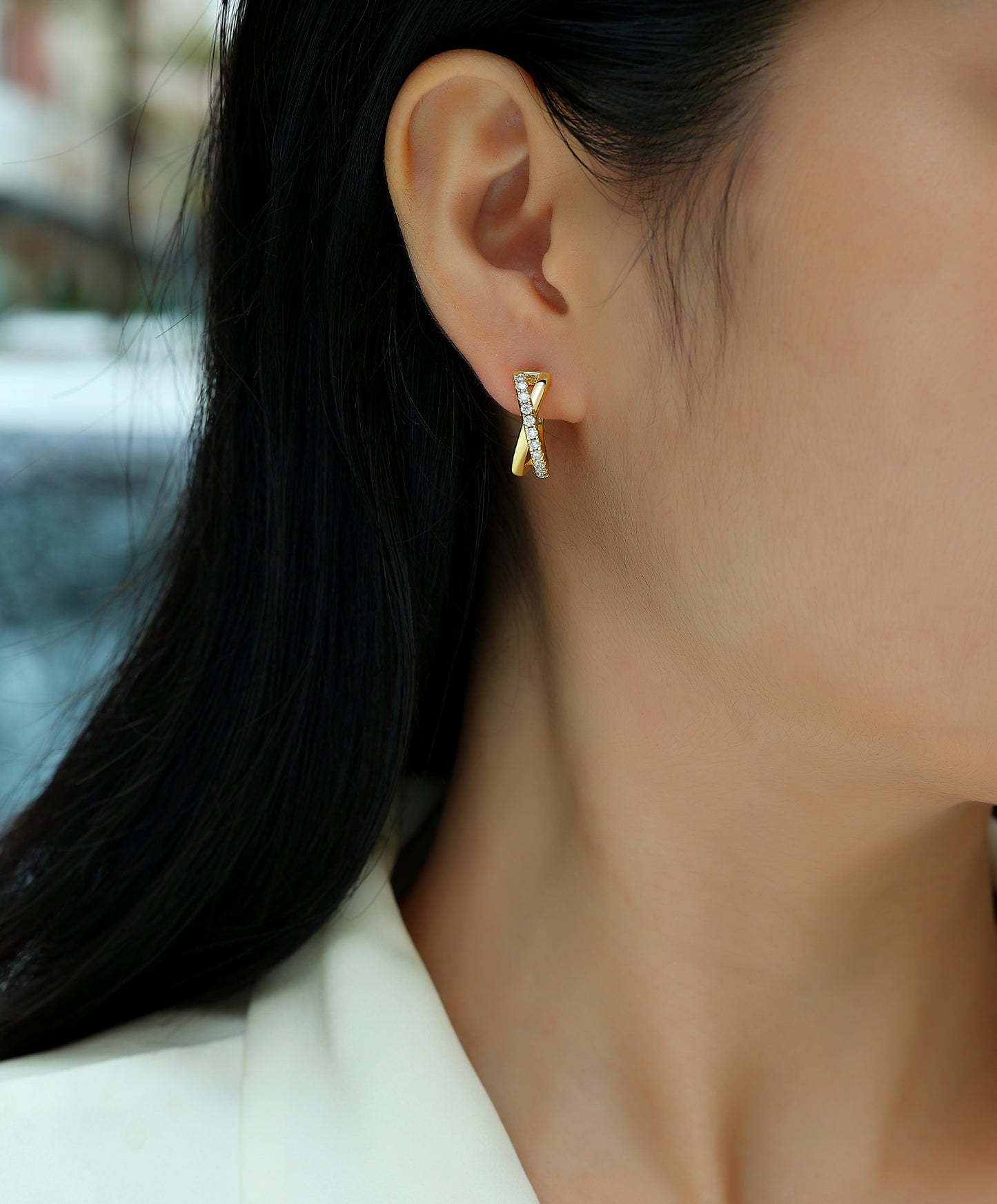Dance Of The Dream - Premium Moissanite Luxury qSilver Stud Earrings S925 Silver Electroplated Gold