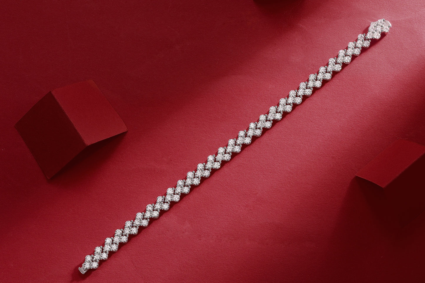 Canon - A Fashionable And Light Luxury Jewelry Silver Bracelet And Bracelet Set With Top-quality Moissanite, S925 Silver-plated Platinum