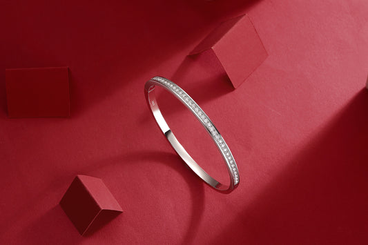 Token Of Love - Luxury Silver Bracelet Set With Top-quality Moissanite D Color VVS , S925 Silver-plated Platinum