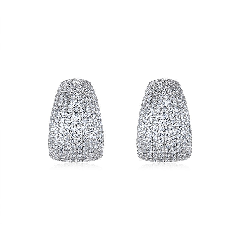 Top-quality Moissanite Luxury Silver Stud Earrings S925 Silver Plated Platinum