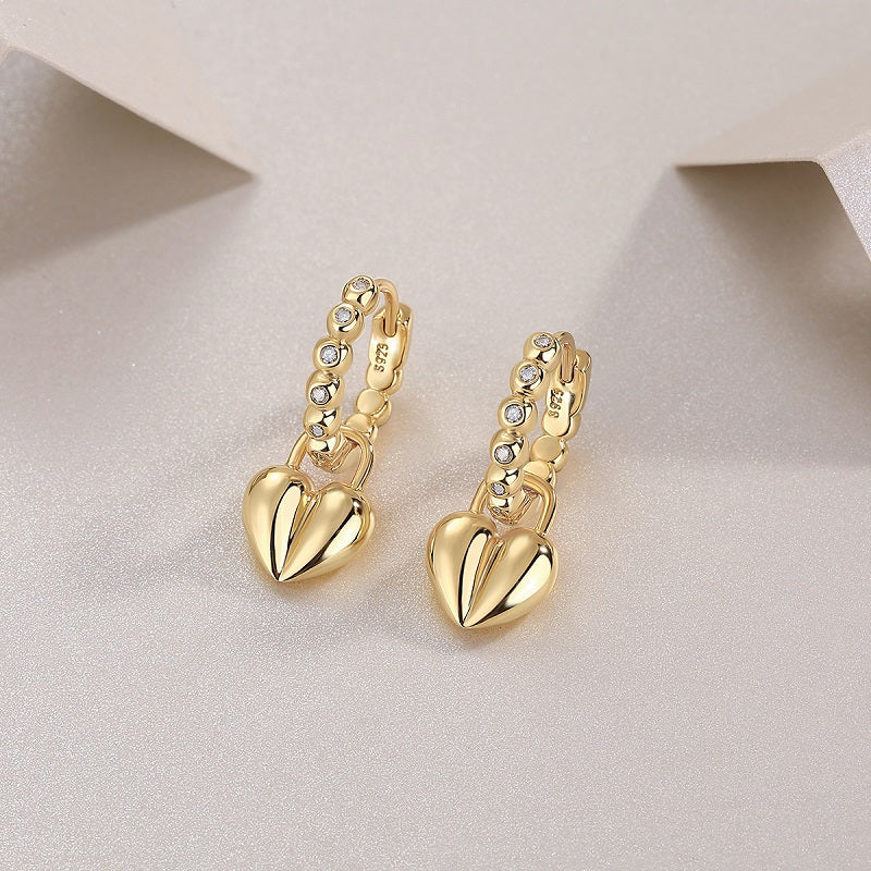 Rotating Love - Top-quality Moissanite Luxury Silver Stud Earrings S925 Silver Electroplated Gold