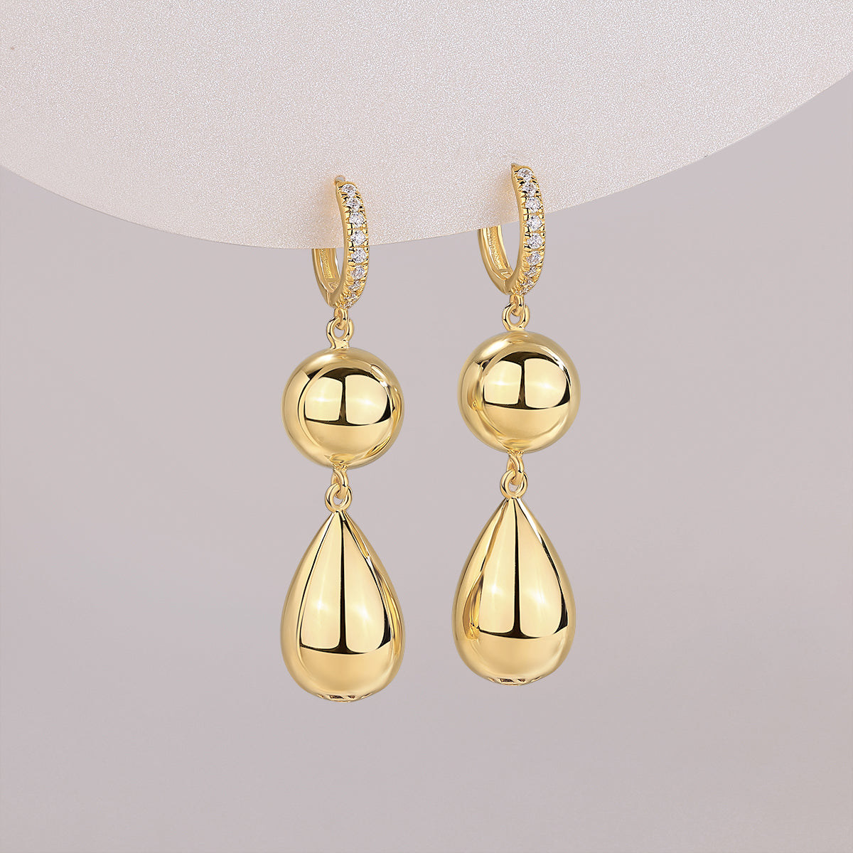 Gourd - Top-quality Moissanite Luxury Silver Stud Earrings S925 Silver Electroplated Gold