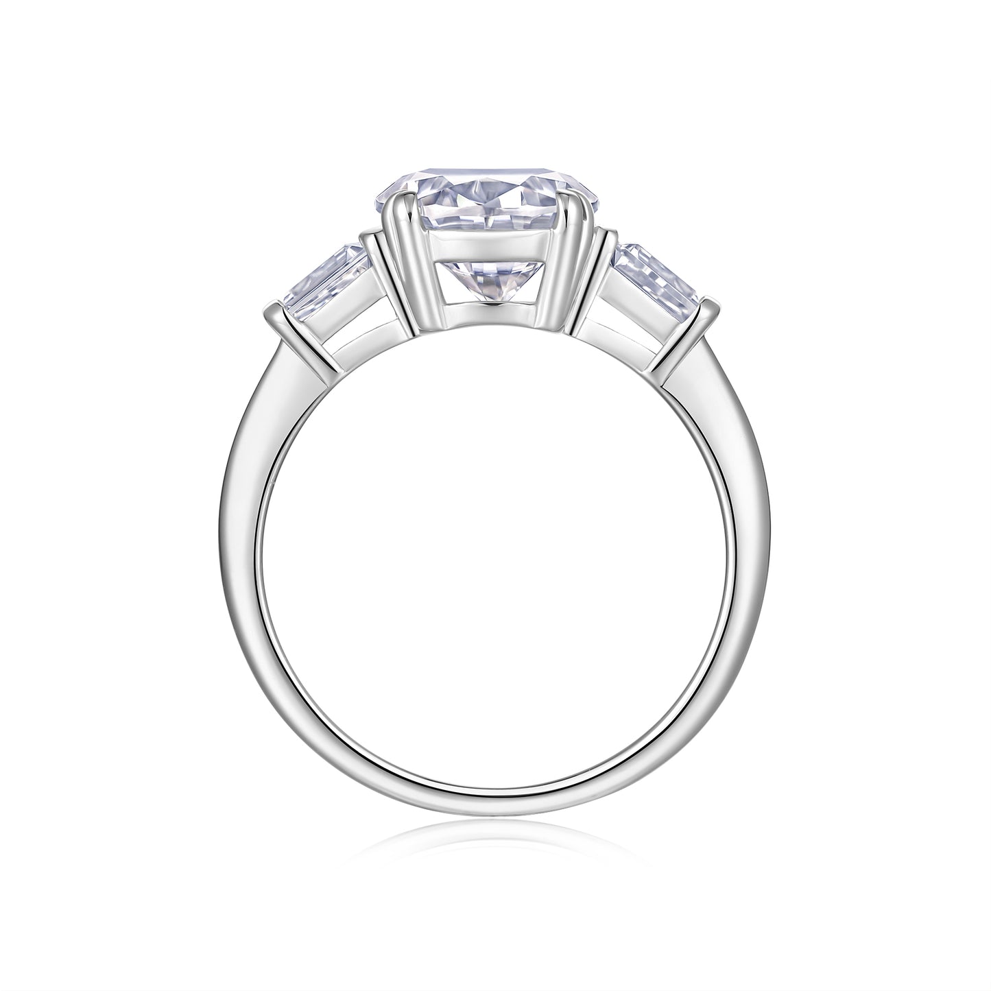 Egg-shaped Moissanite Set With Top-quality Moissanite D Color VVS , Luxury Silver Ring S925 Silver Plated With Platinum