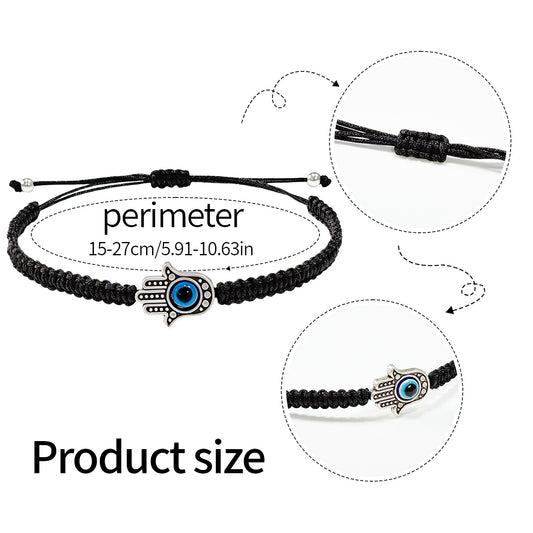 Hand-knitted Rope Lucky Red String Bead Bracelet