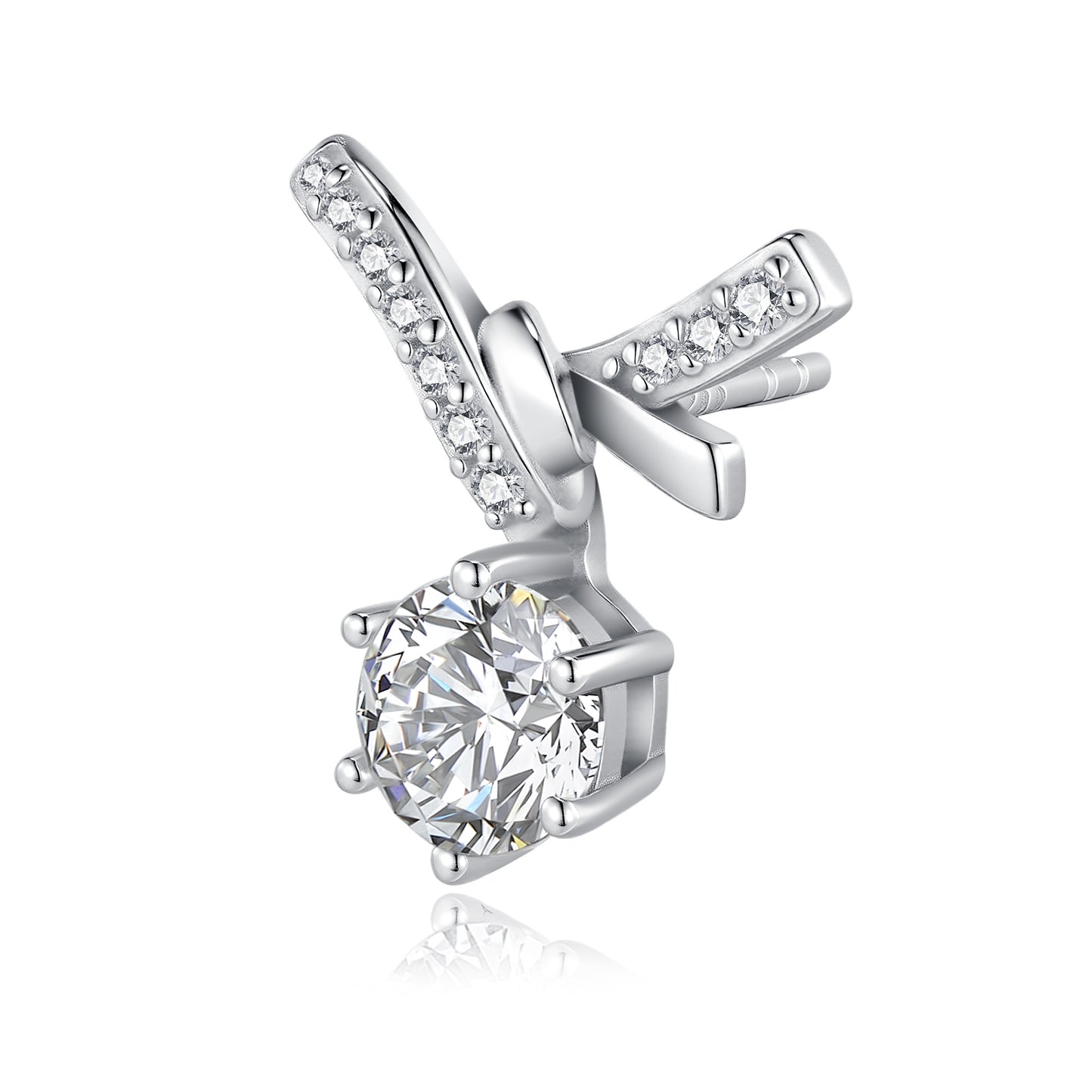 Luxury Silver Earring Featuring A 1-carat Top-quality Morganite D Color VVS , Made Of S925 Silver Electroplated With Platinum.
