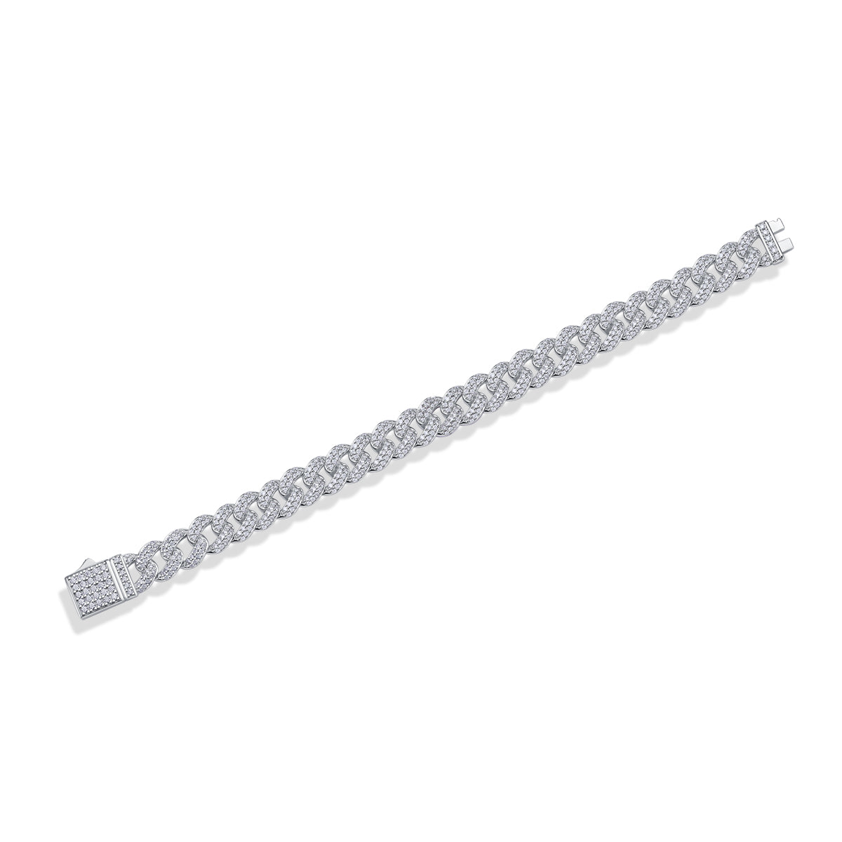 Red Glow Orange Light - Luxury Silver Bracelet Set With Top-quality Moissanite, S925 Silver Plated Platinum