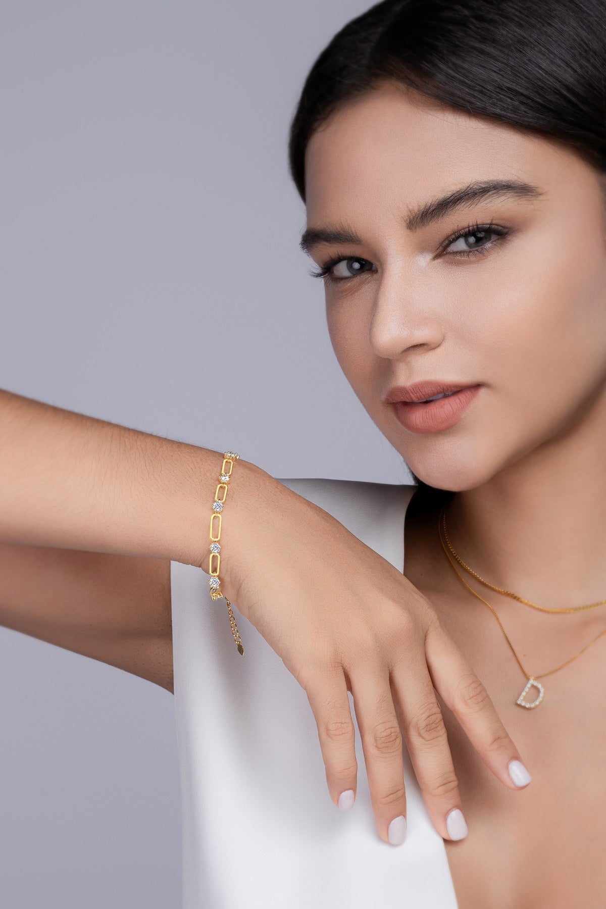 Luxury S925 Silver-plated Gold Set With Top-quality Moissanite D color VVS1 Bracelet
