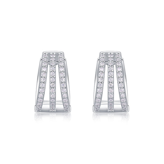 The Beautiful Scenery Of March - Luxury Silver Earrings Set With Top-quality Moissanite D Color VVS, S925 Silver And Platinum-plated Stud Earrings
