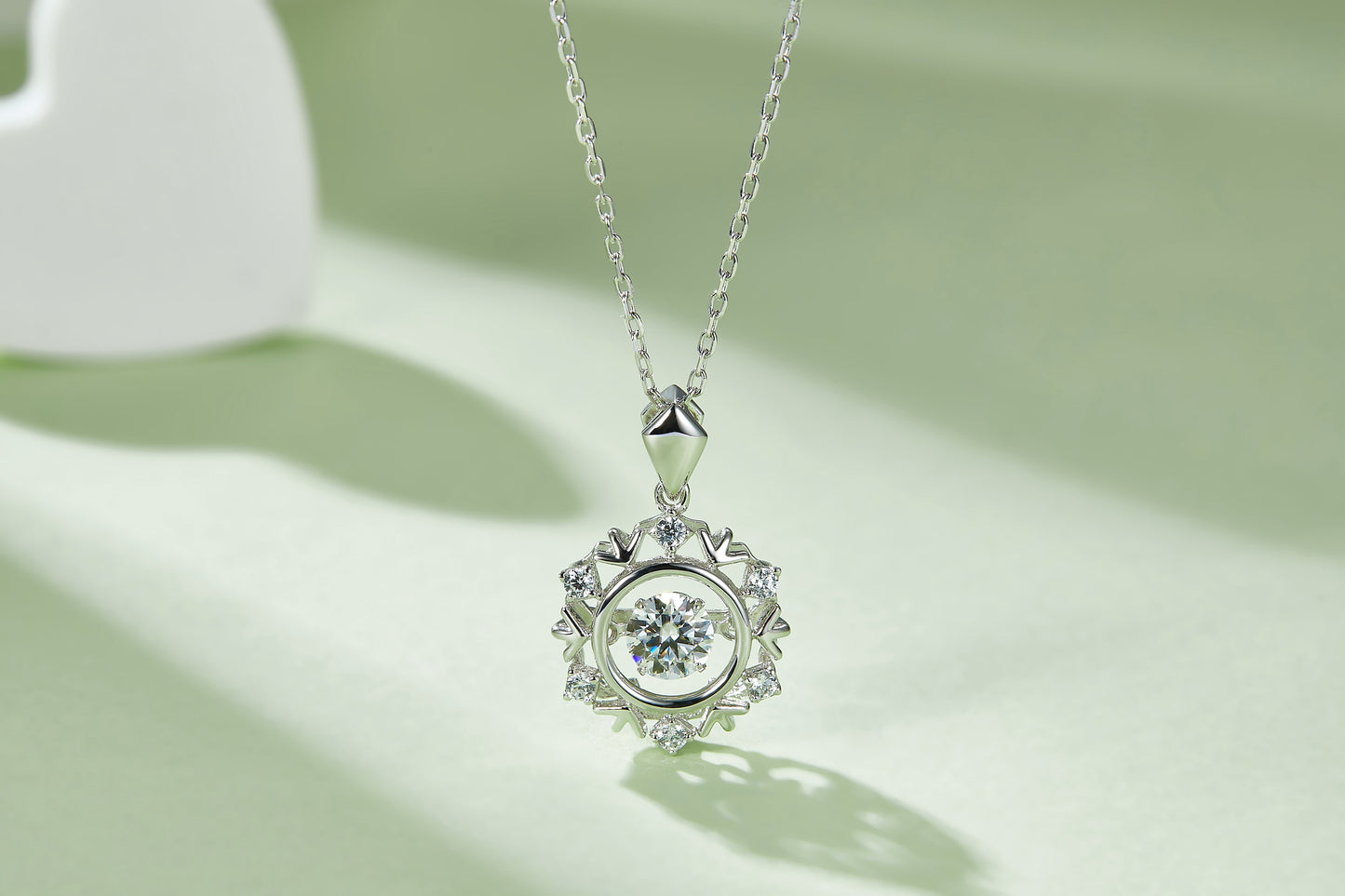 Luxury Moissanite "Dancing Stone" Necklace – S925 Sterling Silver, Platinum Electroplated – Top-Quality D Color VVS1 Certified Pendant