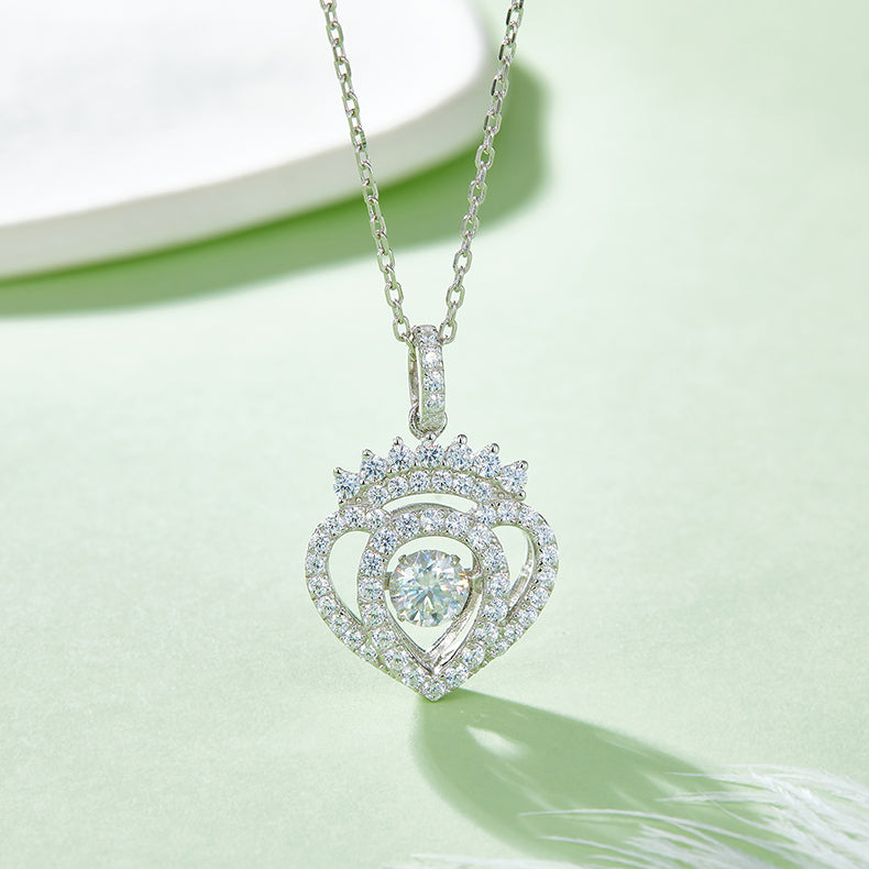 Luxury Necklace Set With Top-quality Moissanite, S925 Silver Electroplated With Platinum