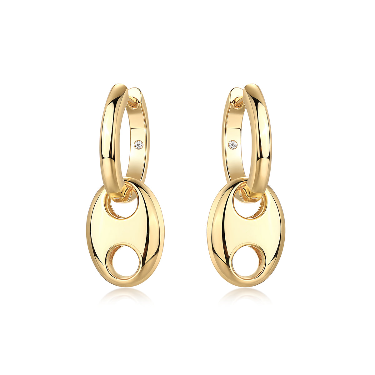 Beautiful - Set With Top-quality Moissanite Luxury Silver Stud Earrings S925 Silver Plated With Gold
