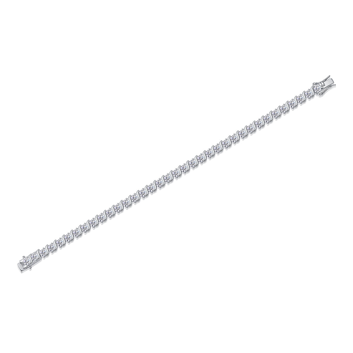 Luxury S925 Silver Platinum-Plated D Color VVS1 Moissanite Tennis Bracelet