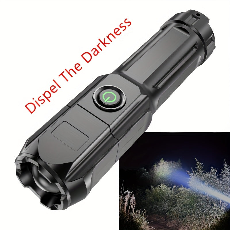 Powerful Zoomable LED Flashlight | Outdoor Multi-functional & Portable Torch | USB Rechargeable, Waterproof, Long-Range Lighting for Home & Camping Use