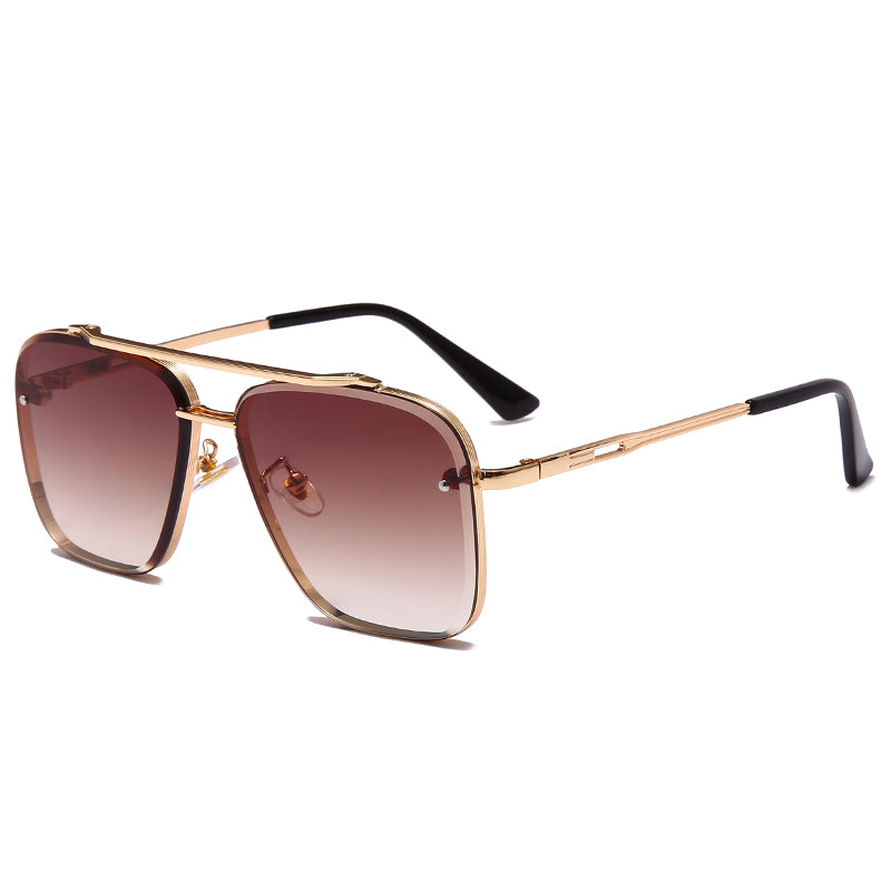 Vintage Metal Square Aviator Sunglasses for Men & Women