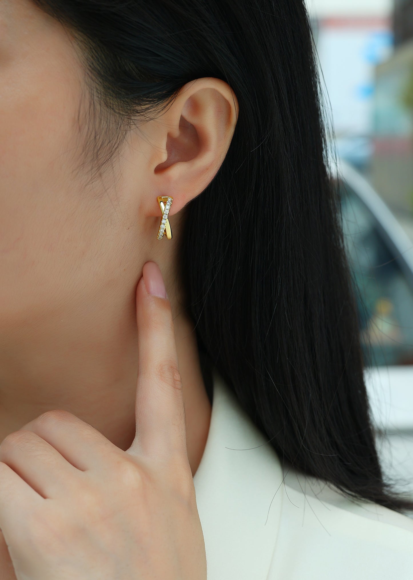 Dance Of The Dream - Premium Moissanite Luxury qSilver Stud Earrings S925 Silver Electroplated Gold