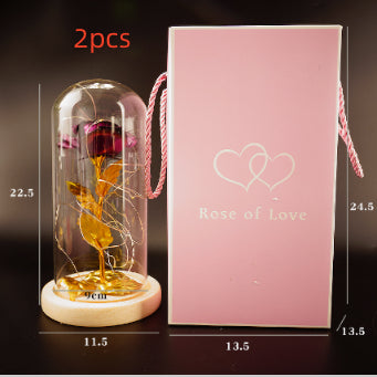 Galaxy Enchanted Rose in Glass Dome with LED Lights | Forever Flower Gift