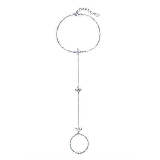 Luxury Silver Bracelet Featuring Top-quality Moissanite, Made Of S925 Silver Electroplated With Platinum.