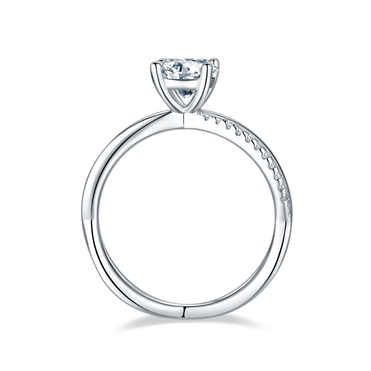1-carat Luxury  Silver Ring Set With Top-quality Moissanite D Color VVS, S925 Silver Plated Platinum