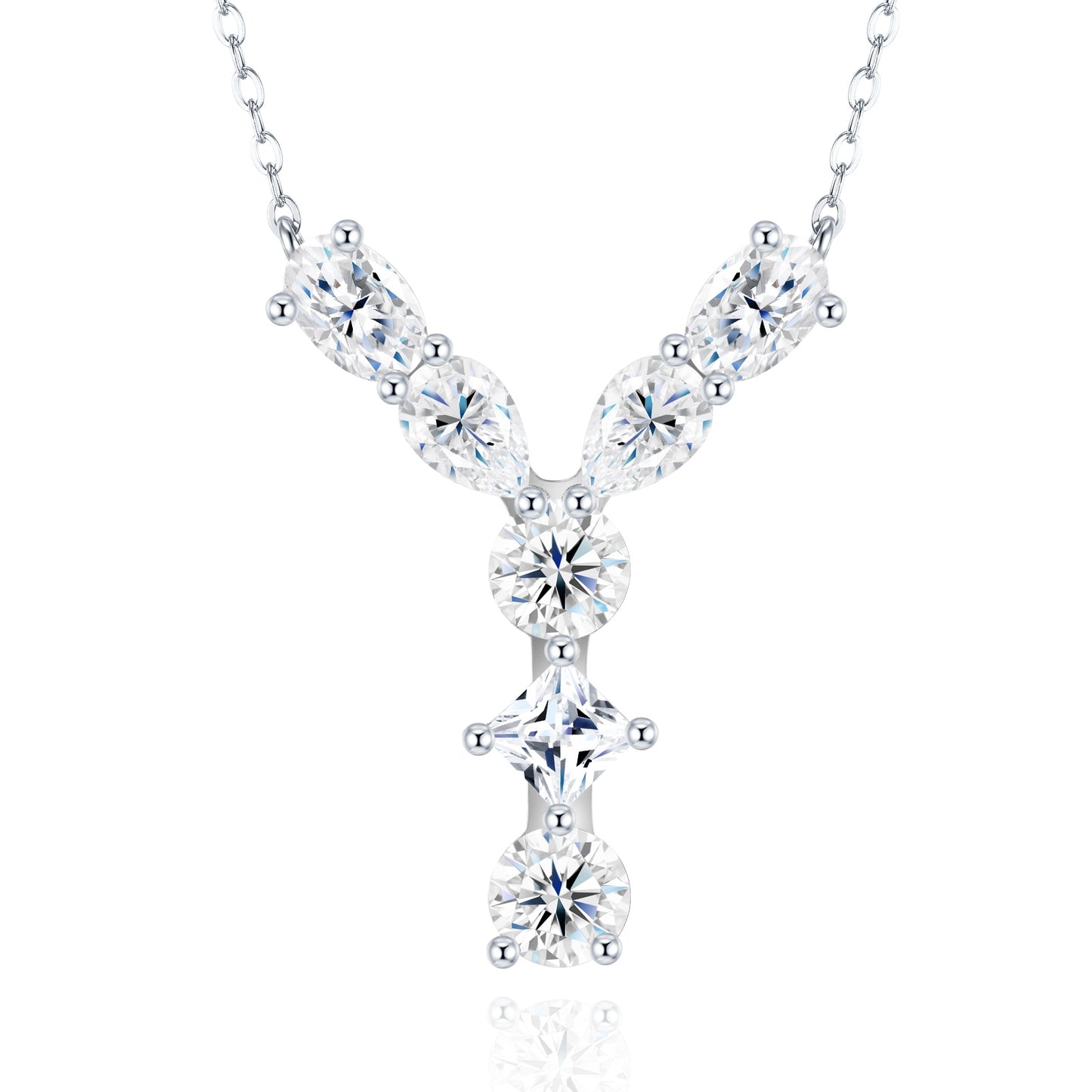 26-Letter - Y - Set With Top Moissanite Luxury Fashion Light Luxury Trend Jewelry Silver Necklace Pendant, S925 Silver Plated Platinum Material.