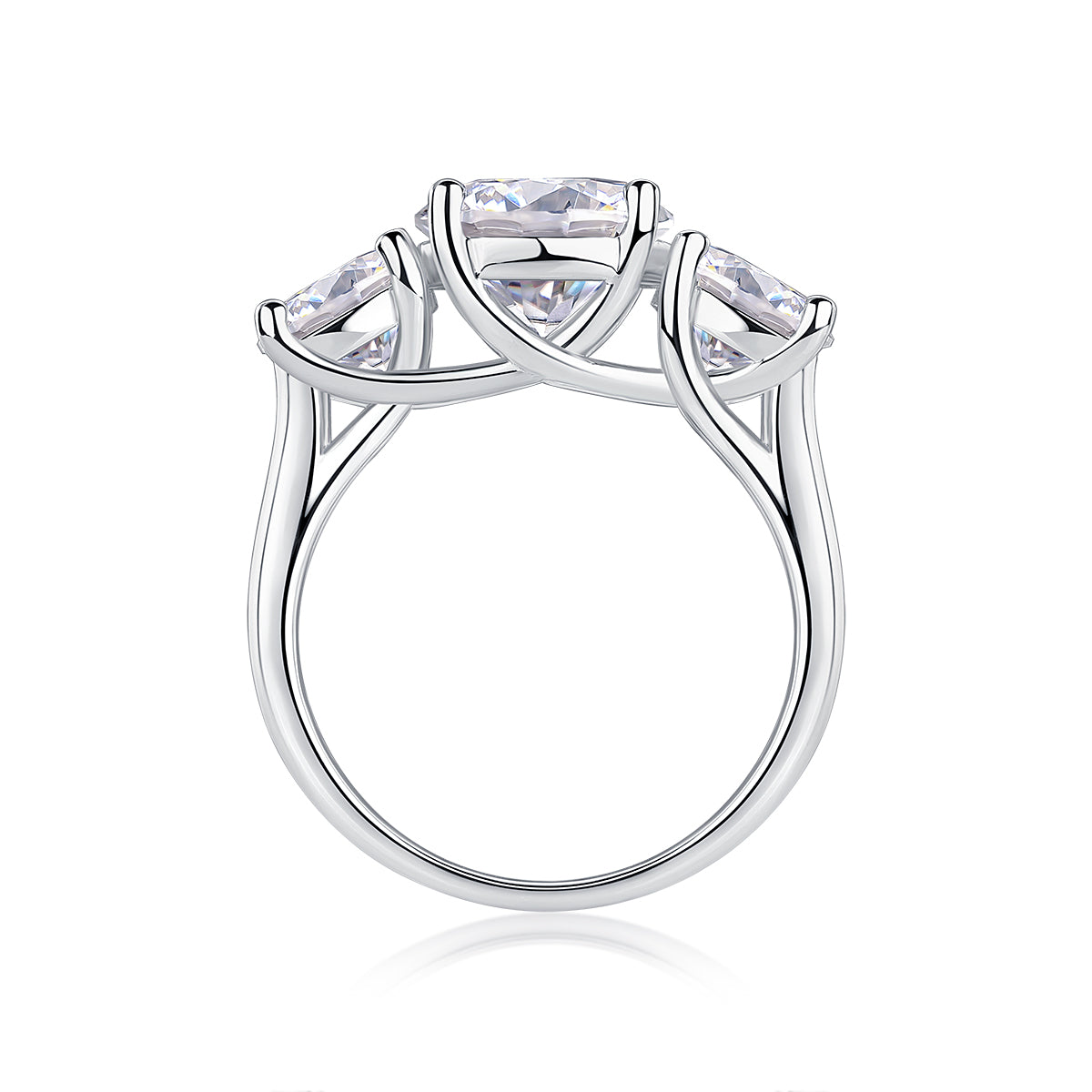 Three Lives Of Fortune - Luxury Silver Ring Set With Top-quality 3-carat Moissanite D Color VVS,  S925 Silver And Platinum-plated Diamond Ring