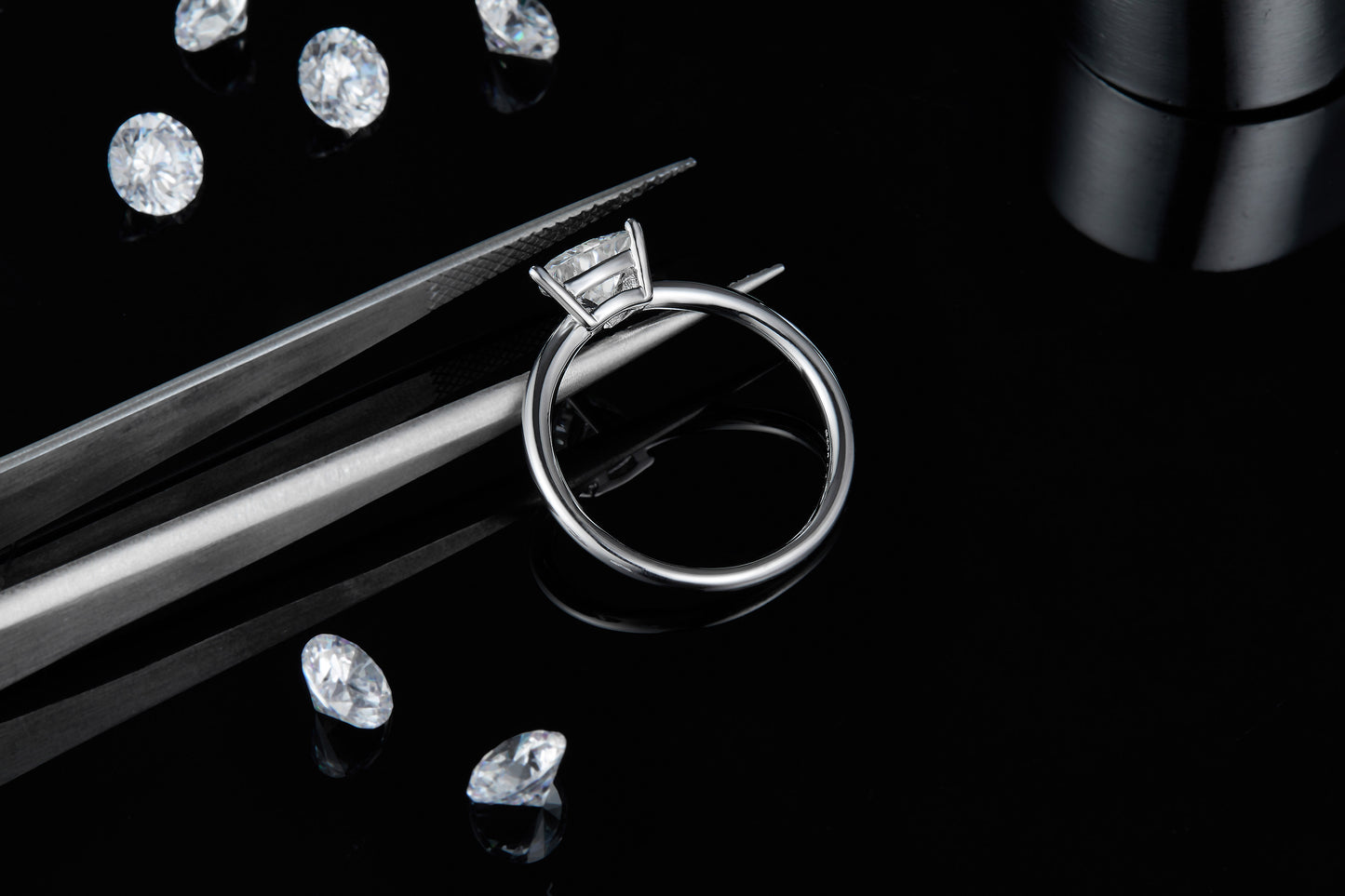 Luxury Silver Ring Triangular Moissanite Set With Top-quality Moissanite D Color VVS , S925 Silver Electroplated With Platinum