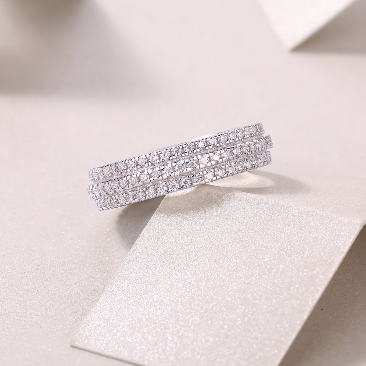 Gentle Melody - Luxury Silver  Ring Set With Top-quality Moissanite S925 Silver And Platinum-plated Diamond