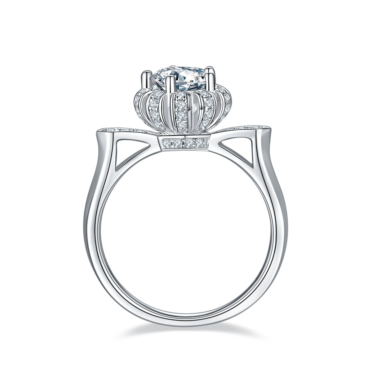 1-carat Luxury Silver Ring Set With Top-quality Moissanite D Color VVS , S925 Silver Plated Platinum