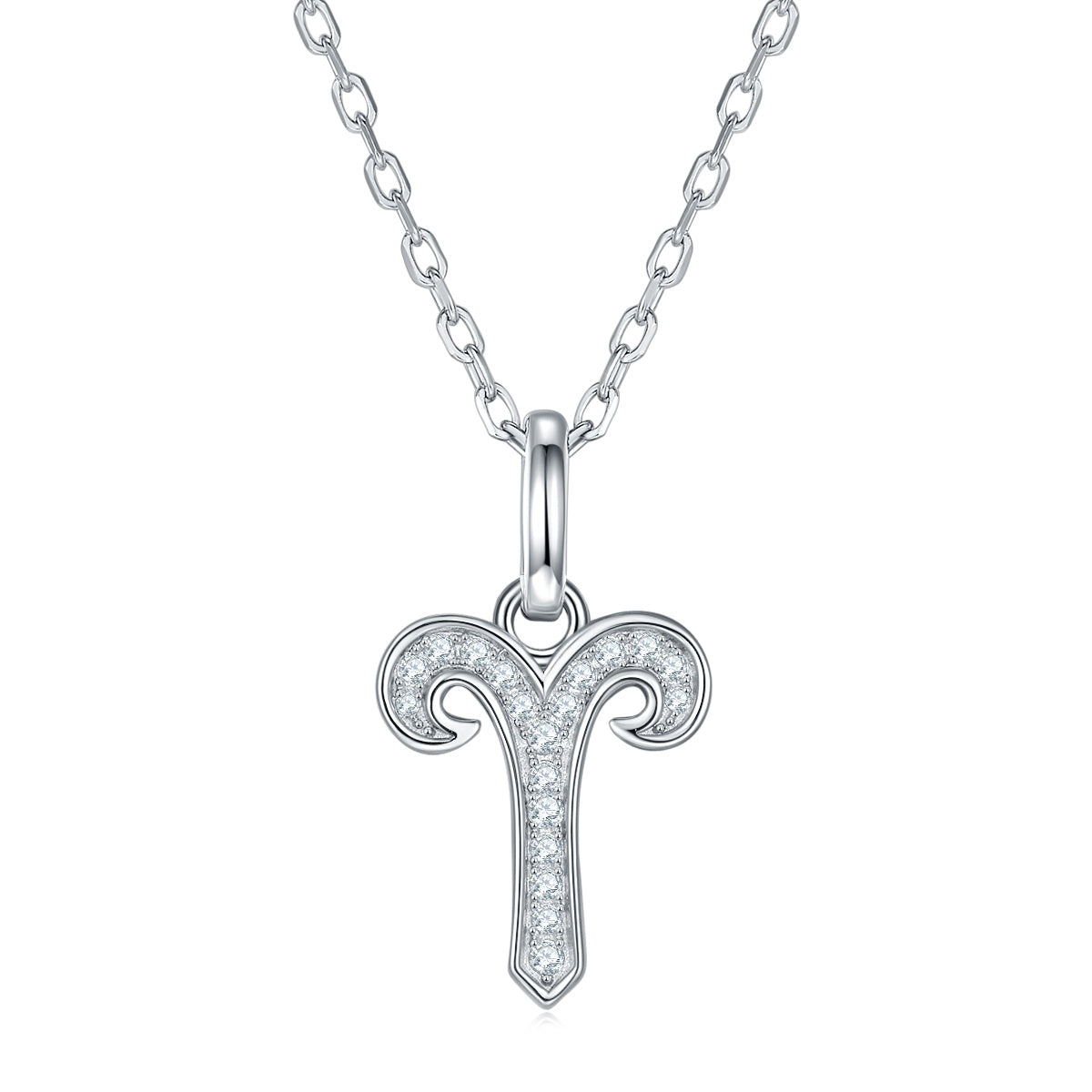 12 Zodiac Signs - Aries, Luxury Necklace Pendant – S925 Silver-Plated Platinum Set With Top-quality Moissanite D Color VVS1