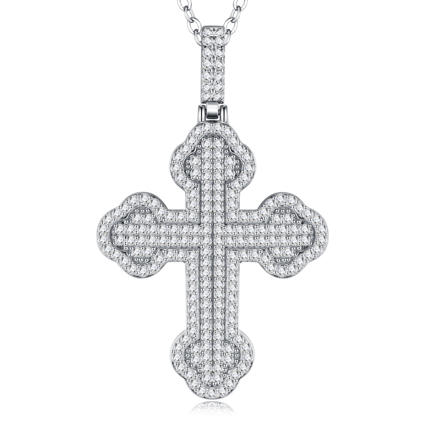 Luxury Silver Necklace Set With Top-quality Moissanite, Made Of S925 Silver Electroplated With Platinum.