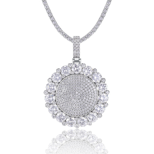 Luxury Silver Necklace Set With Top-quality Moissanite D Color VVS, S925 Silver Electroplated With Platinum
