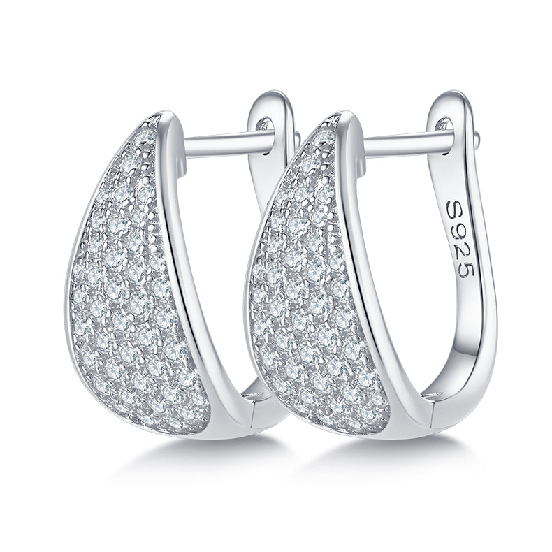 Top-quality Moissanite Luxury Silver Stud Earrings S925 Silver Plated Platinum