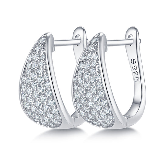 Top-quality Moissanite Luxury Silver Stud Earrings S925 Silver Plated Platinum
