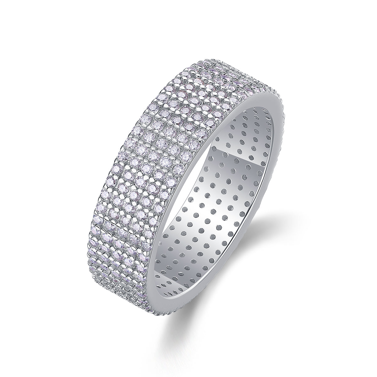 Luxury Silver Ring Set With Top-quality Moissanite , S925 Silver Plated With Platinum