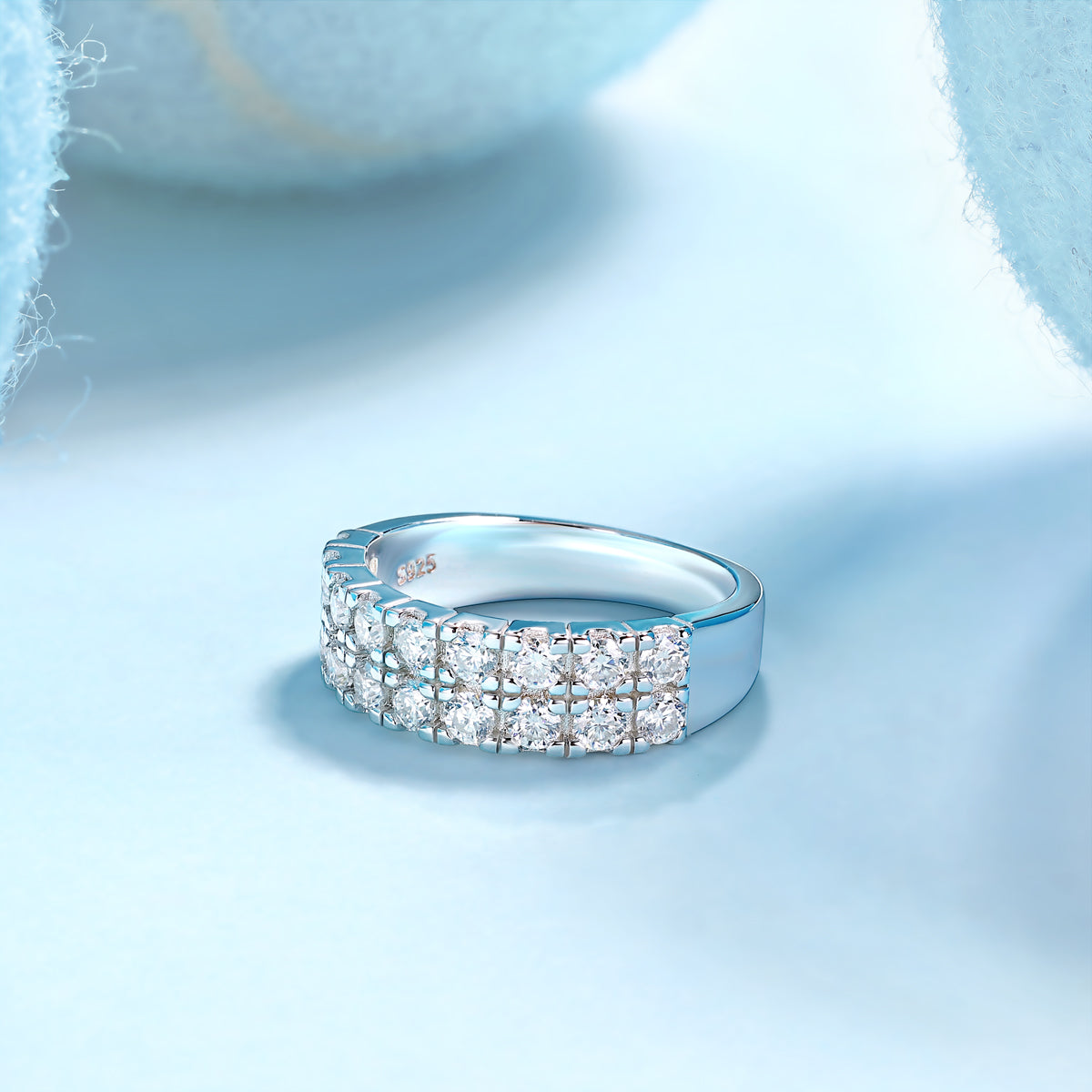 Starry Sky - Luxury Silver Ring Set With Top-quality Moissanite S925 Silver And Platinum-plated