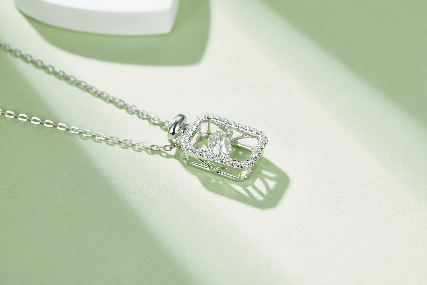 Luxury Silver Necklace Set With Top-quality Moissanite D Color VVS ,S925 Silver Electroplated With Platinum
