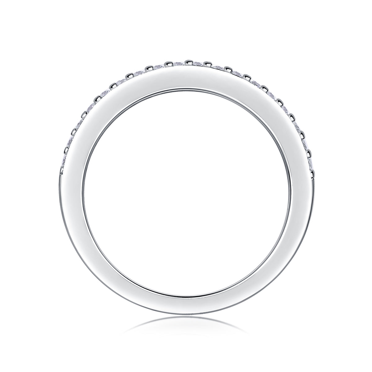 Luxury Silver Ring Set With Top-quality Moissanite, S925 Silver Plated With Platinum