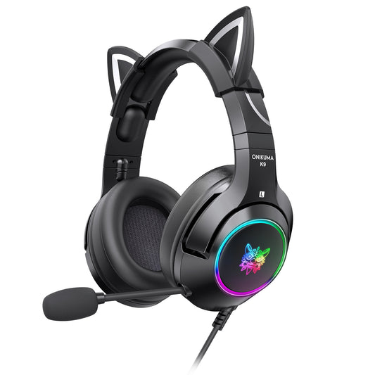 RGB Noise Cancelling Gaming Headset with Microphone Removable Cat Ear