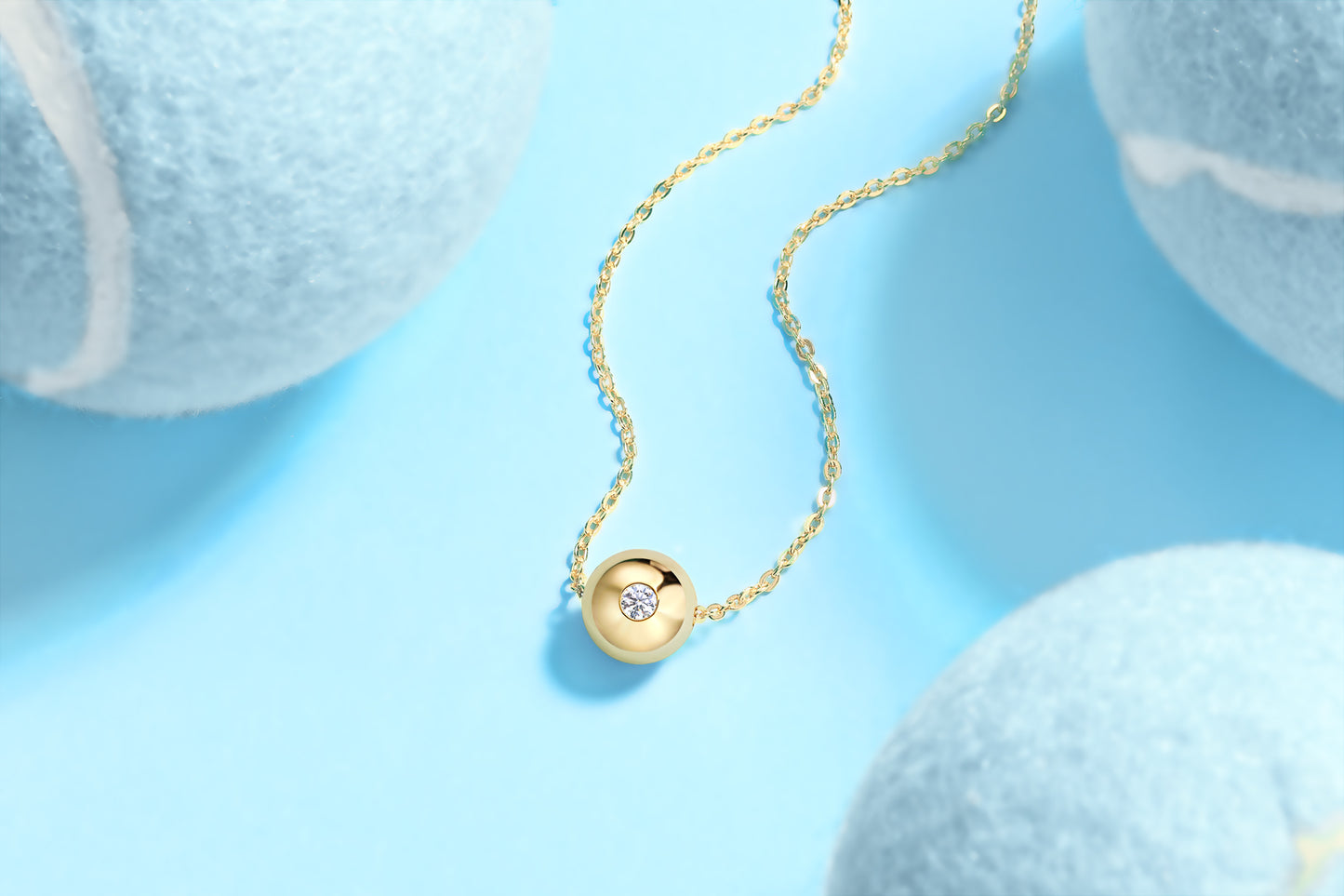 Good Fortune Flows - Stylish Moissanite Pendant , S925 Sterling Silver, Gold-Plated Finish