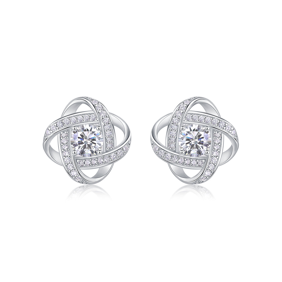 Top-Quality 0.5-Carat Moissanite Stud Earrings, S925 Sterling Silver & Platinum Plated