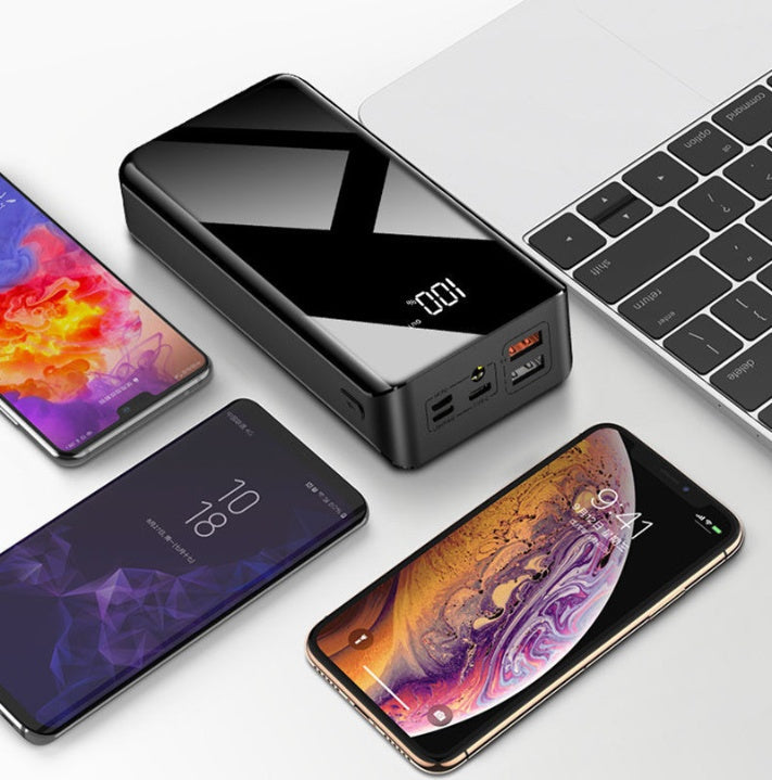 Universal 30000mAh Portable Power Bank – Fast Charging External Battery Pack with LCD Digital Display and Double-Sided UV Finish