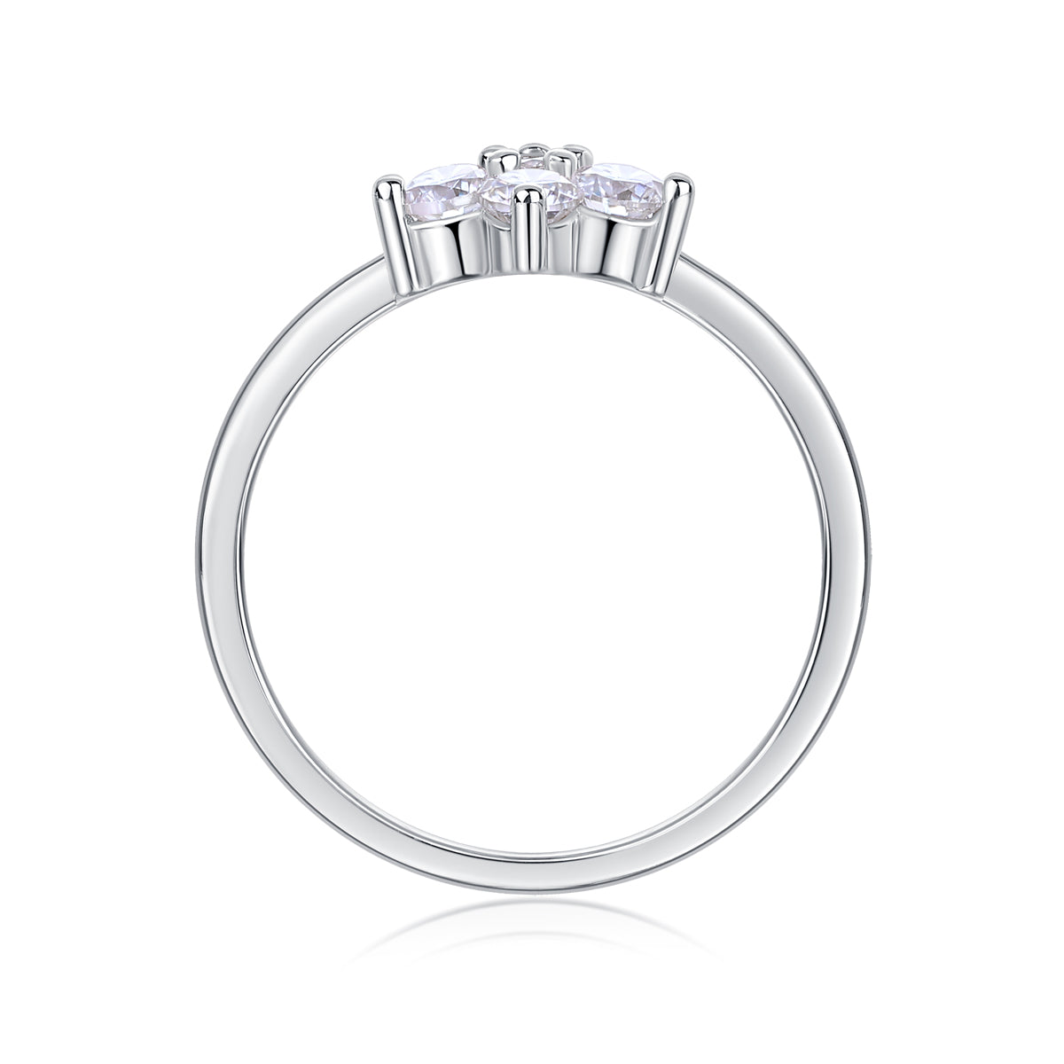 Luxury Silver Ring Set With Top-quality Moissanite D Color VVS , S925 Silver Plated With Platinum