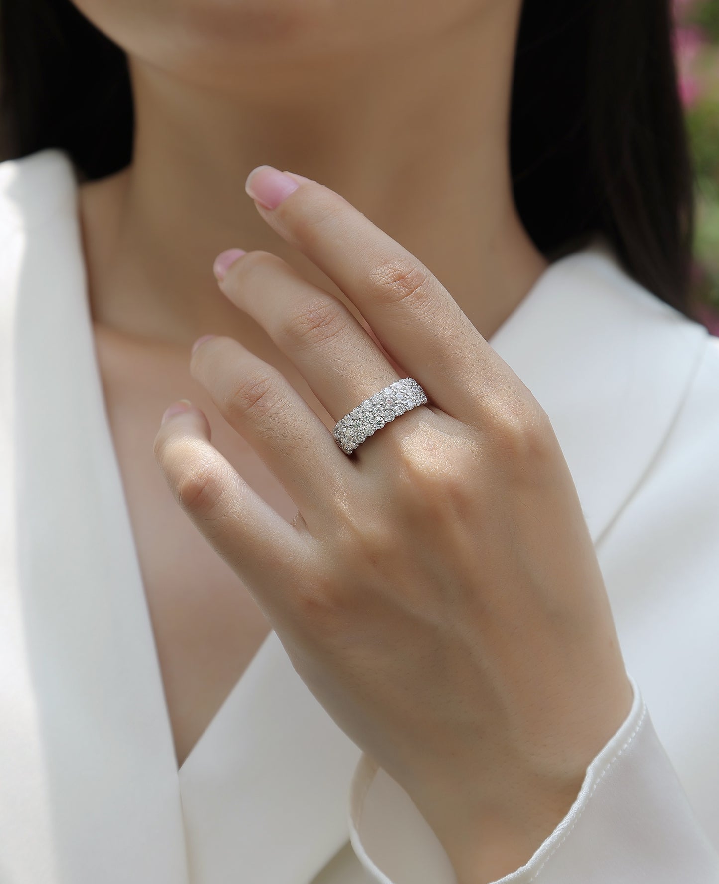 Phantom - Luxury Silver Ring Set With Top-quality Moissanite , S925 Silver And Platinum-plated Diamond  Ring
