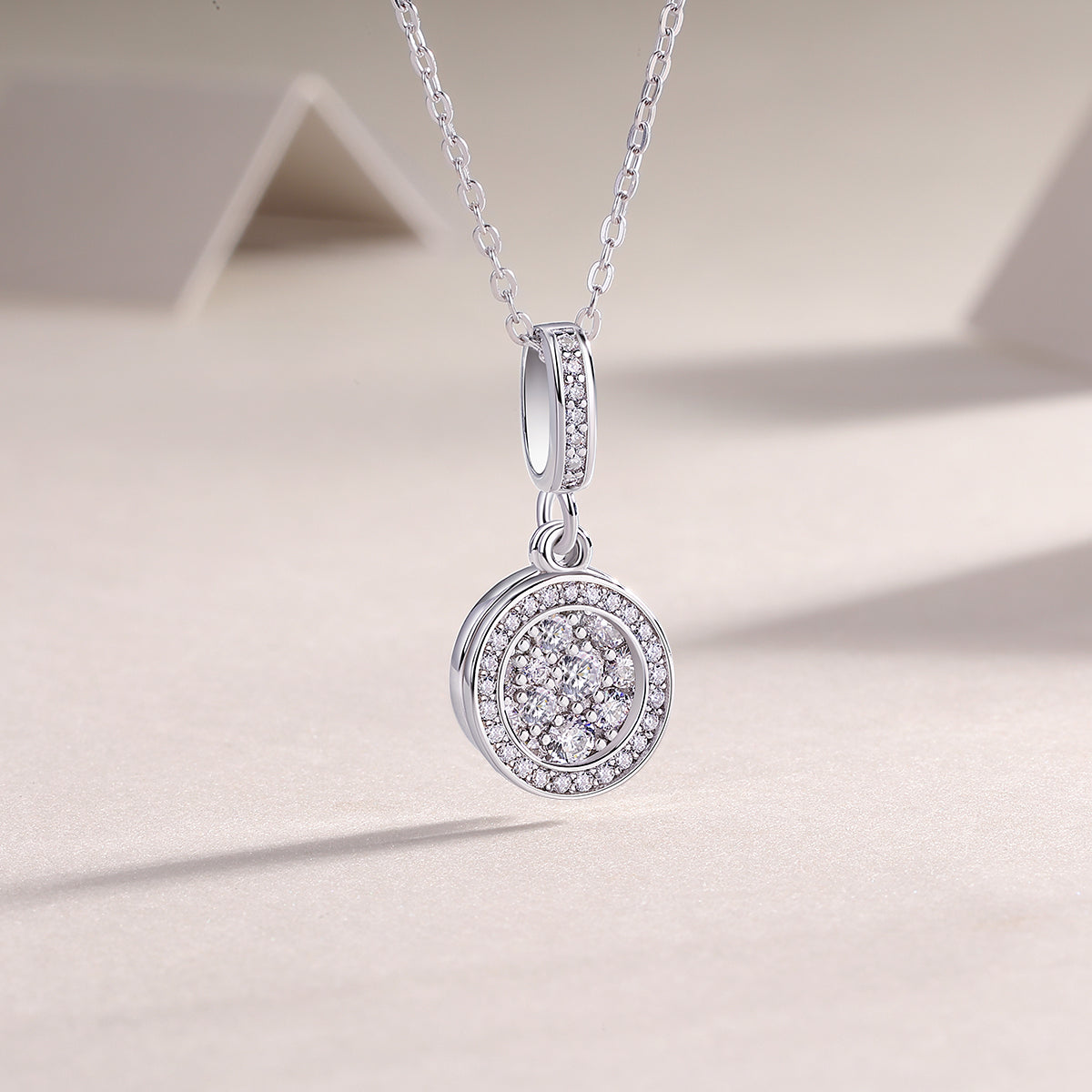【Double Ring Combination】Luxury Moissanite Pendant Necklace – S925 Sterling Silver, Platinum-Plated