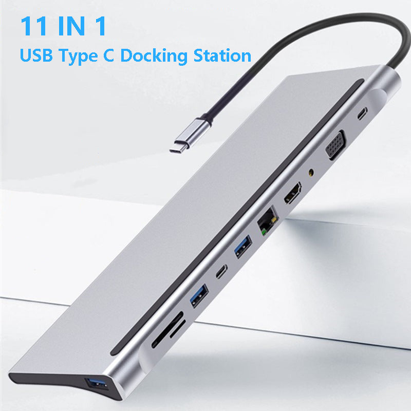 11-in-1 USB-C Multiport Docking Station | 4K HDMI, VGA, 100W PD, Gigabit Ethernet & Card Readers