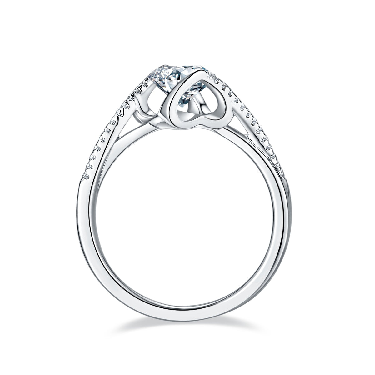 1-carat Silver Ring Featuring A Top-quality Moissanite D Color VVS , Crafted From S925 Silver With A Platinum-plated Finish