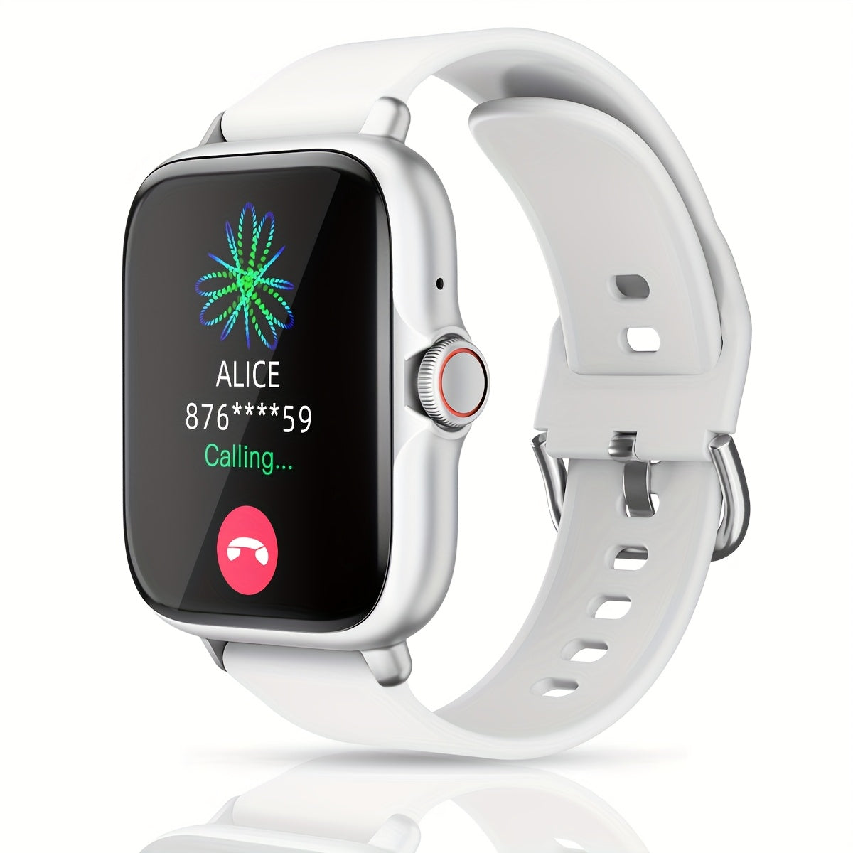 1.83'' HD Full Touch Screen Smart Watch | Bluetooth Call Answering | Sports Pedometer & Health Monitoring | Alloy Body, Silicone Strap | Compatible with iPhone/Android Phones
